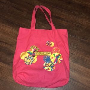 NWOT L’occitane pink/yellow tote bag